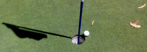 [Almost a hole in one on the 13th!]